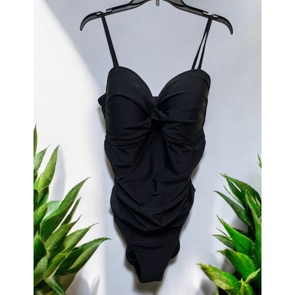 Woman's Black One Piece Swimsuit Bathing Suit Plus Size 3XL Swimwear RELLECIGA - Picture 1 of 5